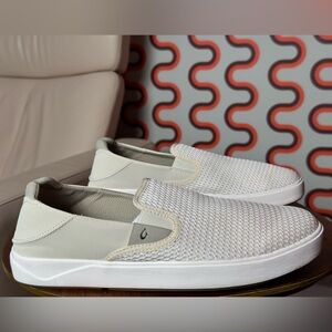 OluKai Lae Ahi Shoes Mens Size 10 White Casual Slip On Sneakers New Without Tags